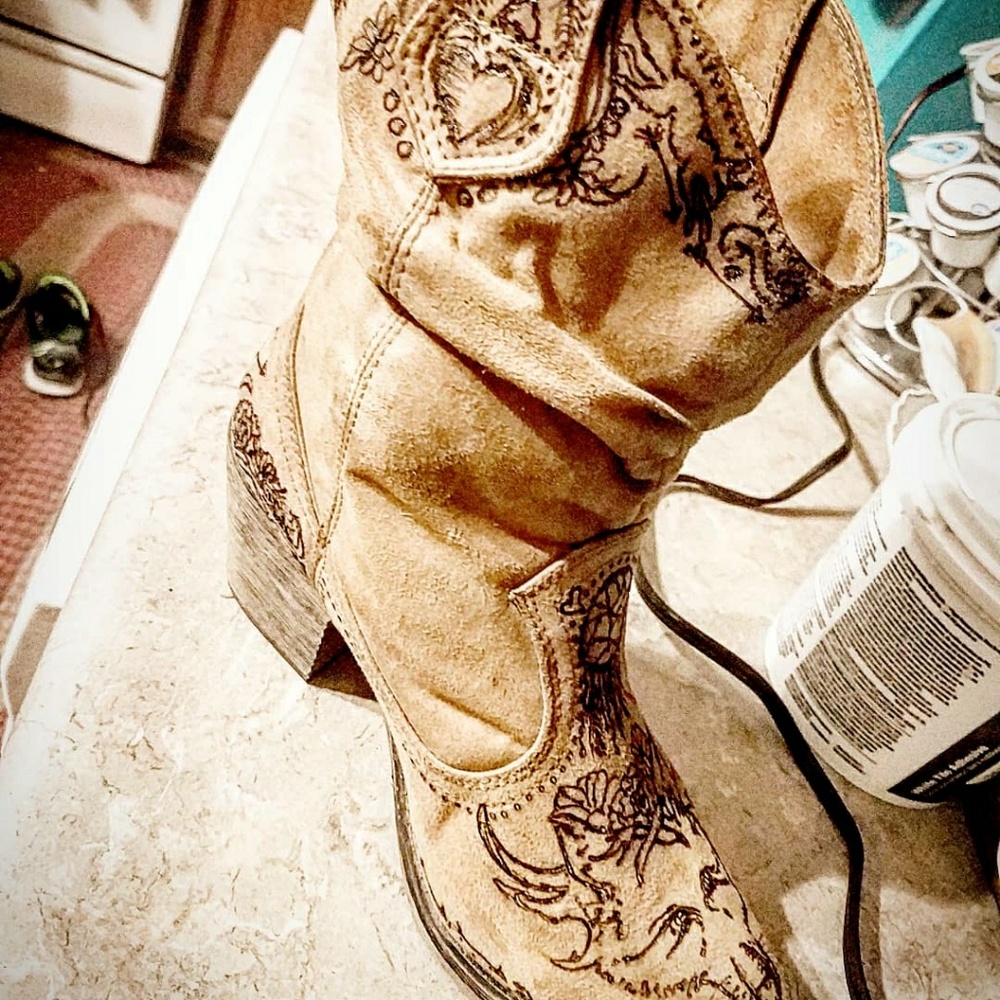 Rocket dog handmade boots in progress